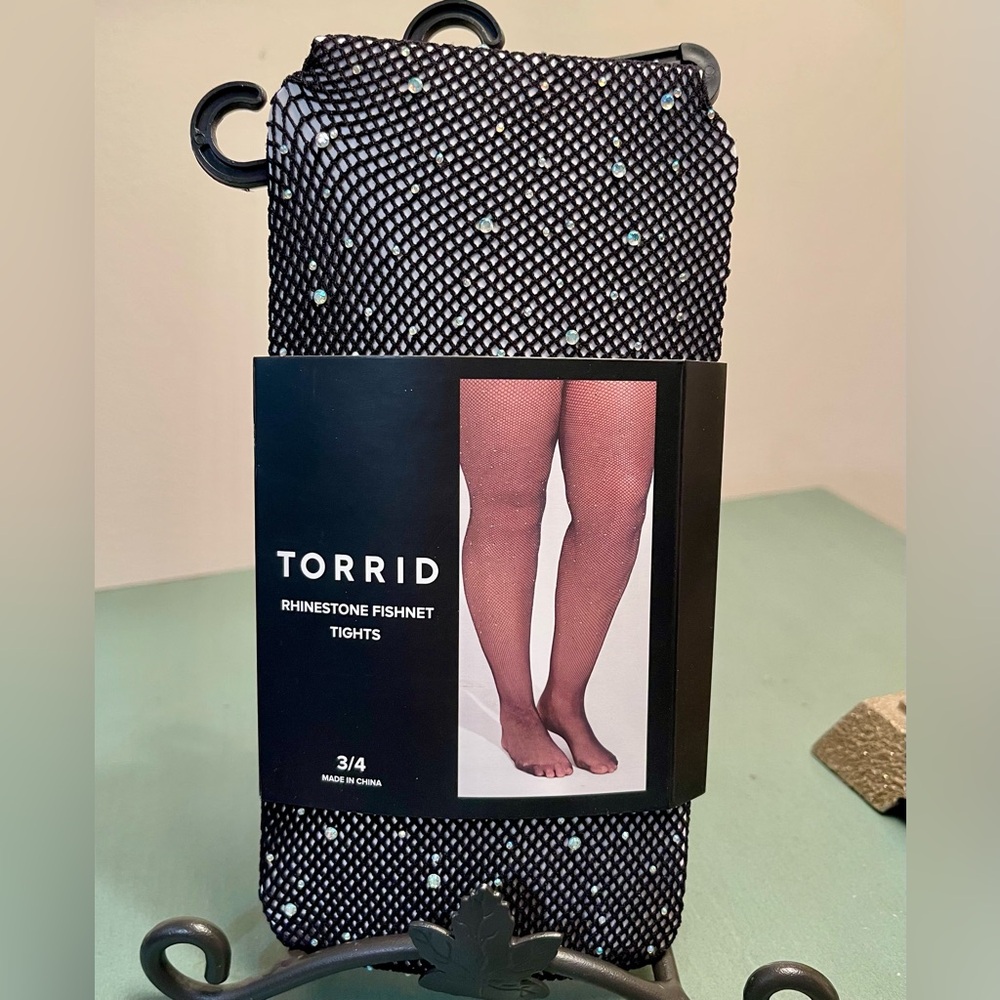 LAST CALL NWT TORRID BLACK FISHNET RHINESTONE TIGHTS WOMEN PLUS SIZE 3X/4X